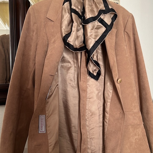 Amazing ULTRA SUEDE AMHERST COLLECTION Tan Long Duster Jacket - Picture 6 of 10